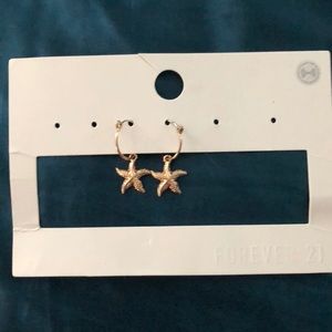 New Starfish Hoop Earring